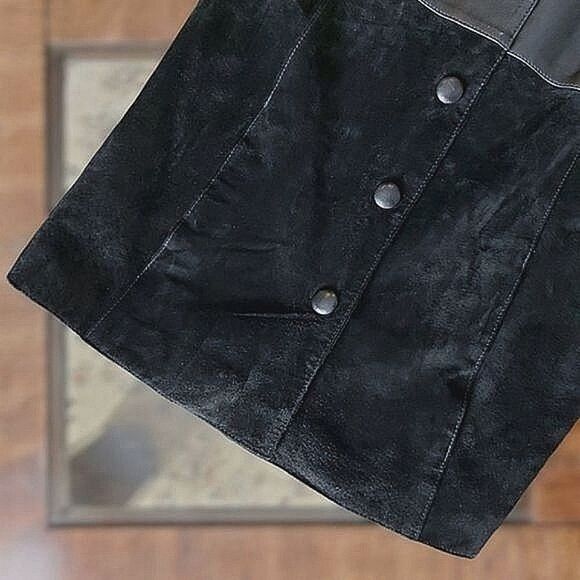 Vtg Massimo black suede and leather paneled jacket - Picture 8 of 12